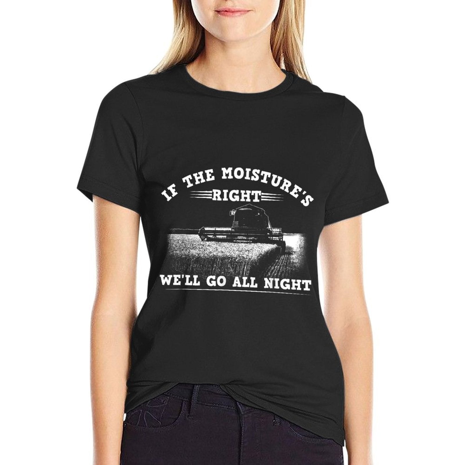 Cool If The Moistures Right Farmer Gift Funny Farm Men Comfortable T-Shirt